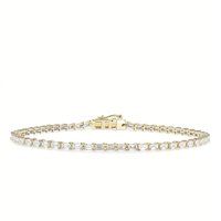 Sterling Silver with Gold Plated Laboratory Diamonds Tennis Bracelet