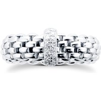 18ct White Gold Vendome Flex'It 0.10ct Diamond Ring - Ring Size Medium
