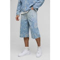 Pantalón Corto Vaquero Regular Roto, Azul