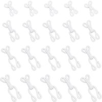 80Pcs 4 Sizes Covered Sewing Hooks and Eye Closure White Sewing Hidden Hook for Clothing Bra Thick Leather deep Pile Fabrics