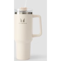 Borraccia Myprotein in metallo con manico laterale e cannuccia 1200ml - Crema naturale