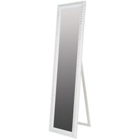 Casa Padrino Baroque standing mirror white with beautiful antique-white cord frame H. 180 cm - handmade