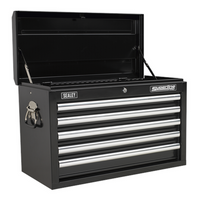 Sealey Superline Pro Topchest 5 Drawer with Ball-Bearing Slides, Black