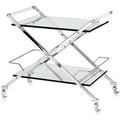 Casa Padrino Luxus Bar Trolley Servierwagen aus Edelstahl und Glas 77 x 48 x H. 76 cm - Luxus Hotel & Restaurant Einrichtung MÃ¶bel B!