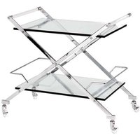 Casa Padrino Luxus Bar Trolley Servierwagen aus Edelstahl und Glas 77 x 48 x H. 76 cm - Luxus Hotel & Restaurant Einrichtung MÃ¶bel B!