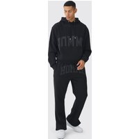 Chándal Oversize Recto Homme Con Abertura En El Bajo, Negro