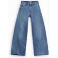 Jeans large avec surpiqûres apparentes
