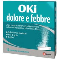 Dompé Oki Dolore e Febbre 25mg Ketoprofene, 12 Compresse Effervescenti