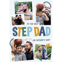 Moonpig Typographic Photo Upload Step Dad Father's Day Card