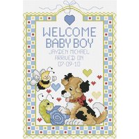 Janlynn Welcome Baby Boy Counted Cross Stitch Kit