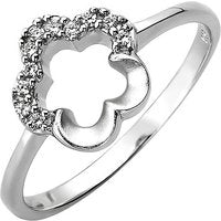 Damen Ring Blume 925 Sterling Silber 11 Zirkonia Silberring-58