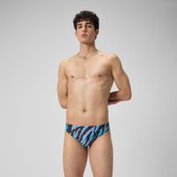 Slip de bain Hommes 5 cm Allover Digital pour Hommes Noir/Bleu picton/Rouge sirène