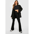 Pantalón De Campana De Tiro Alto Básico, Negro