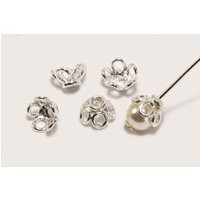 Perlenkappen aus 925 SILBER, Ø 6/8 mm - Echt