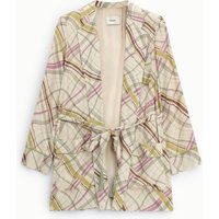 Blazer stampa geometrica cintura e tasche