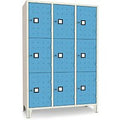 Armadio casellario 9 posti con ante forate blu 120x50x180 cm