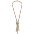 18ct Three Colour Solo Mialuce 0.43ct Diamond Tassel Necklace