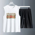 Men's vest suit Summer sleeveless printed Baseball Urban tank Tops + shorts men's sets training suit set men Quick drying man