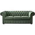 Chesterfield Handmade Leather Shelly Forest Green 3 Seater Sofa Settee