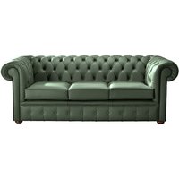 Chesterfield Handmade Leather Shelly Forest Green 3 Seater Sofa Settee
