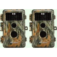 Pack x2 Caméras de Chasse Nocturne Vision 64MP HD 1296P,Détection de Mouvement PIR de 70° No Glow Invisible,Étanche IP66|A252 Vert