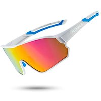 Polarisierte Sportbrille fu00fcr Radfahrer (UV-Schutz) - Weiu00df Blau