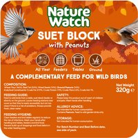 Suet Block Bird Feed With Peanuts By Nature Watch - 320g