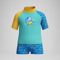 Ensemble rashguard Bébé Garçon Learn to Swim bleu/jaune