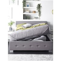 Aspire Linen Side Opening Ottoman Single Bed Grey Srylish Bedroom Solution