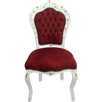 Casa Padrino Barock Esszimmer Stuhl Bordeaux / WeiÃ mit Gold Bemalung - Antik Stil MÃ¶bel
