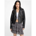 MK Veste de moto en cuir - Noir - Michael Kors