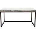 Casa Padrino Luxus Wohnzimmertisch mit Naturstein Tischplatte 80 x 50 x H. 40 cm - Luxus Couchtisch
