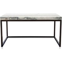 Casa Padrino Luxus Wohnzimmertisch mit Naturstein Tischplatte 80 x 50 x H. 40 cm - Luxus Couchtisch