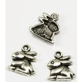 Anhänger Hase, 14 x 13 mm - 8 Stück