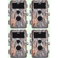 4-tlg. Fotofalle 64MP 1296p mit Bewegungsmelder Nachtsicht Max. Entfernung bis 75Füße, 0,3s Schnelle Trigger Geschwindigkeit , IP66 Wasserdichter| A252