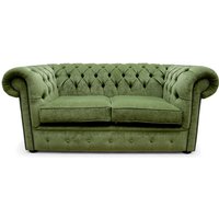 Chesterfield 2 Seater Settee Sage Green Fabric Sofa Offer
