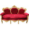 Casa Padrino Barock Sofa King Bordeaux Rot / Gold Mod2 - MÃ¶bel Lounge Couch