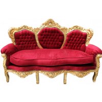 Casa Padrino Barock Sofa King Bordeaux Rot / Gold Mod2 - MÃ¶bel Lounge Couch