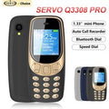 SERVO Q3308Pro 3 SIM Card Mini Mobile Phone Bluetooth Dial Magic Voice FM Call Recorder 1.33inch Small Pocket Button Cell Phones