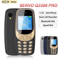 SERVO Q3308Pro 3 SIM Card Mini Mobile Phone Bluetooth Dial Magic Voice FM Call Recorder 1.33inch Small Pocket Button Cell Phones