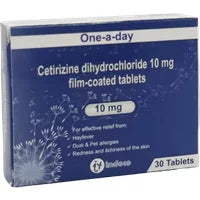Cetirizine 10mg Hay Fever Tablets - 30 Tablets