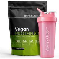 Vegan Protein 80 | 1KG Pouch | + 600ml Shaker Pink