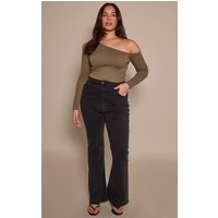 Plus Black Flare Denim Jeans