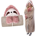 Unisex Black Fluffy Animal Hooded Wearable Blanket - Lightweight Summer Loungewear for All Genders | Wowcher