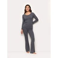 Leggings flare da donna interlock di viscosa Next to Skin / GRIGIO MELANGE / M/L