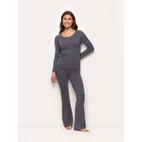 Leggings flare da donna interlock di viscosa Next to Skin / GRIGIO MELANGE / M/L