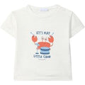 Laranjinha Katoenen T-Shirt Voor Kinderen "Let''s Play Little Crab" - Off-White - 3 jaar