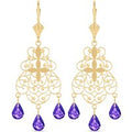 Amethyst Lorena Art Deco Chandelier Earrings in 9ct Gold
