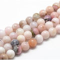 Chapelets de perles en opale rose naturelle, grade AB, ronde, 6-7mm, Trou: 1mm, Environ 60-67 pcs/chapelet, 15.7 pouce