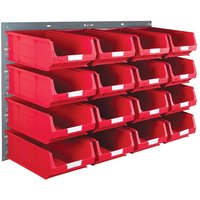 Topstore Wall-Mounted Louvre panel Kit -2 x TP10 Louvre panels & 16 x Red TC4 Containers